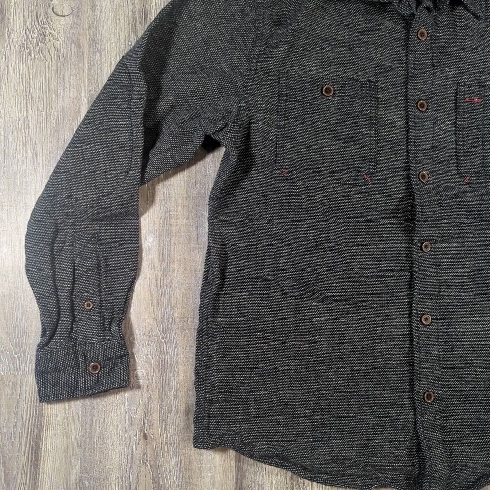 Genuine Dickies Shirt Mens Size Medium Heavyweight Tweed Grey Long Sleeve - Picture 3 of 15